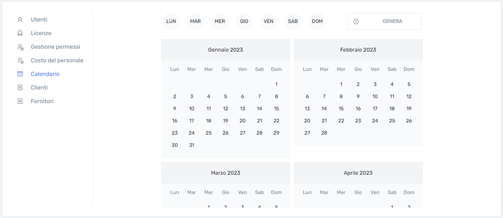 VIC Sezione Calendario